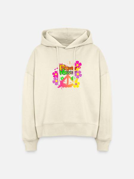Flower Power Frieden Peacezeichen - Stanley/Stella Boxy Frauen Bio Hoodie Nora - Natur