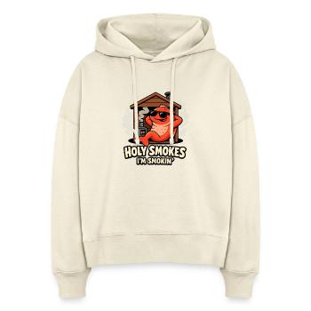 Heilige Zigarette, ich rauche geräucherten Lachs-Witz - Stanley/Stella Boxy Frauen Bio Hoodie Nora - Natur - Vorne