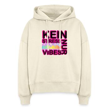 Kein Stress Vibes Neon - Stanley/Stella Boxy Frauen Bio Hoodie Nora - Natur - Vorne