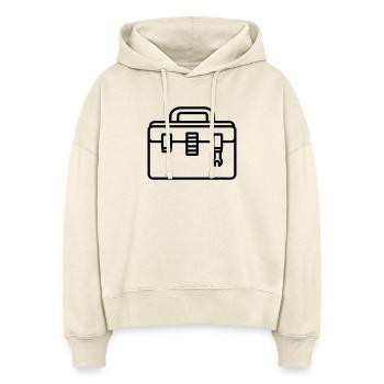 boîte à outils - Sweat à capuche bio Nora coupe boxy Stanley/Stella Femme - écru doux - Devant