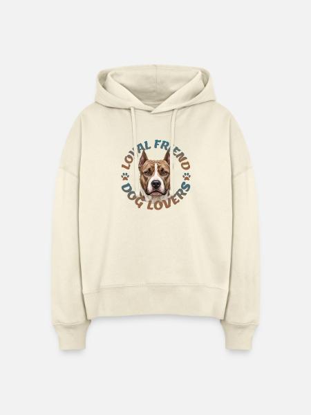 Treue Freunde Hundeliebhaber - Stanley/Stella Boxy Frauen Bio Hoodie Nora - Natur