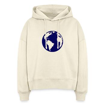 terre - Sweat à capuche bio Nora coupe boxy Stanley/Stella Femme - écru doux - Devant
