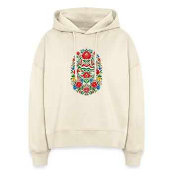 Ungarn | Volkskunst & Blumenornamente - Stanley/Stella Boxy Frauen Bio Hoodie Nora - Natur - Vorne