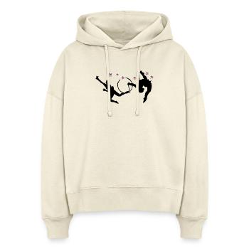 Gymnastique rythmique avec cerceaux - Sweat à capuche bio Nora coupe boxy Stanley/Stella Femme - écru doux - Devant