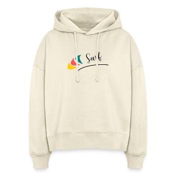 VACANCES. BONNES VACANCES. MAÎTRESSE. MAÎTRE. PROF - Sweat à capuche bio Nora coupe boxy Stanley/Stella Femme - écru doux - Devant