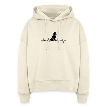 Pudel EKG Herzschlag - Stanley/Stella Boxy Frauen Bio Hoodie Nora - Natur - Vorne