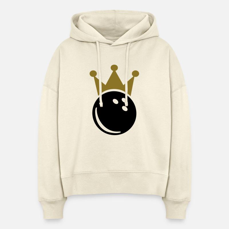 Bowling - Sweat à capuche bio Nora coupe boxy Stanley/Stella Femme - écru doux
