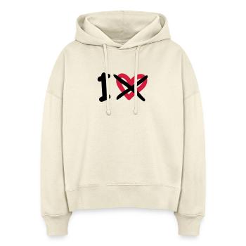 I Hate - Sweat à capuche bio Nora coupe boxy Stanley/Stella Femme - écru doux - Devant