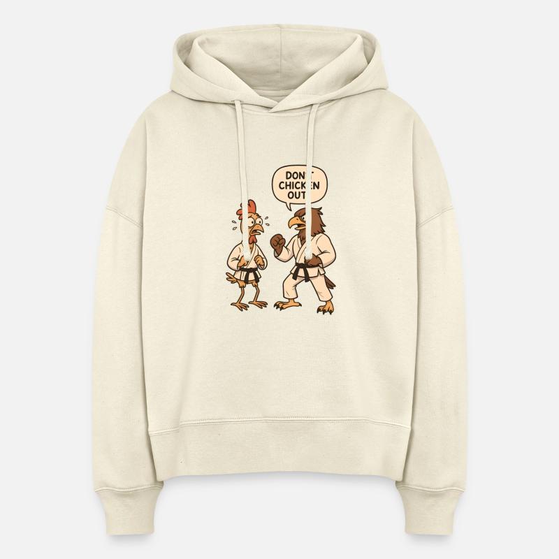 Ne vous dégonflez pas - Sweat à capuche bio Nora coupe boxy Stanley/Stella Femme - écru doux