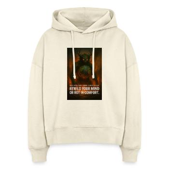 earth wants revenge - Stanley/Stella Boxy Women Organic Hoodie Nora - soft Ecru - Front