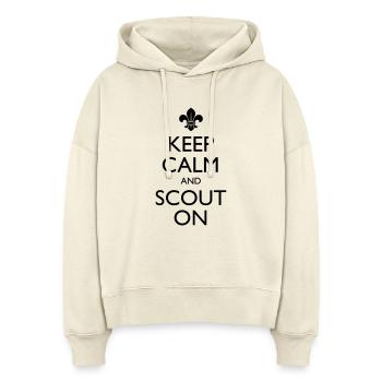 Keep Calm And Scout On - Stanley/Stella Boxy Women Organic Hoodie Nora - soft Ecru - Front