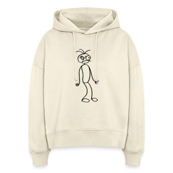 Stick figure - Stanley/Stella Boxy Women Organic Hoodie Nora - soft Ecru - Front