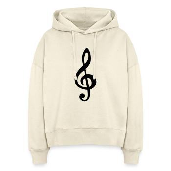 clé de musique - Sweat à capuche bio Nora coupe boxy Stanley/Stella Femme - écru doux - Devant