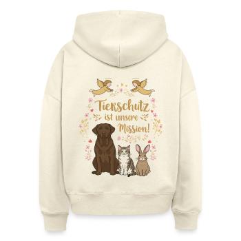Tierschutz ist unsere Mission - Stanley/Stella Boxy Frauen Bio Hoodie Nora - Natur - Hinten