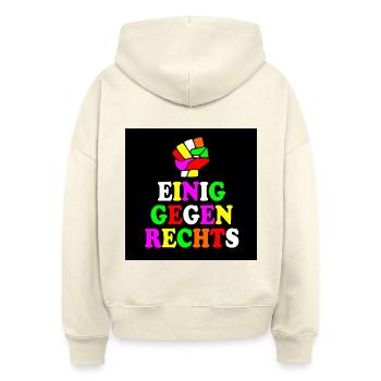Einig gegen rechts - Stanley/Stella Boxy Frauen Bio Hoodie Nora - Natur - Hinten