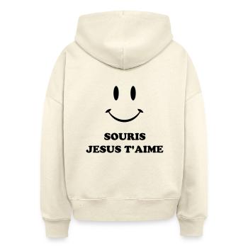 souris jesus t'aime - Sweat à capuche bio Nora coupe boxy Stanley/Stella Femme - écru doux - Dos