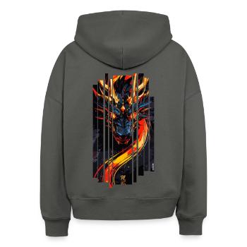 Roter Fantasy-Drache - Stanley/Stella Boxy Frauen Bio Hoodie Nora - Anthrazit - Hinten