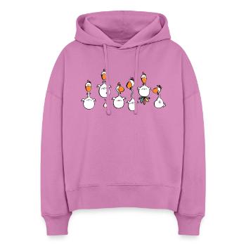 Verrückte Hühner - Huhn - Hahn - Vogel - Stanley/Stella Boxy Frauen Bio Hoodie Nora - Pink - Vorne
