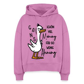 Gans schön viel Meinung für so wenig Ahnung - Stanley/Stella Boxy Frauen Bio Hoodie Nora - Pink - Vorne