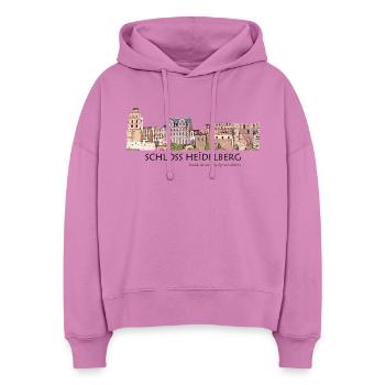 Heidelberg Castle Hand Drawing - Stanley/Stella Boxy Women Organic Hoodie Nora - pink - Front