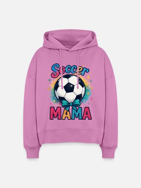 Fußball Mama Spruch - Stanley/Stella Boxy Frauen Bio Hoodie Nora - Pink