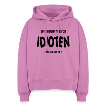 idioten - Stanley/Stella Boxy Frauen Bio Hoodie Nora - Pink - Vorne