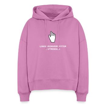 Linksgrünversiffter Gutmensch-Geschenk-Linker - Stanley/Stella Boxy Frauen Bio Hoodie Nora - Pink - Vorne