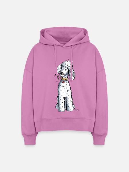 Pudel mit Blumen - Stanley/Stella Boxy Frauen Bio Hoodie Nora - Pink