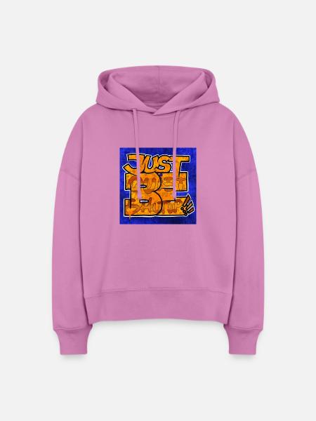 Just Be (quiet, shut up) - Stanley/Stella Boxy Women Organic Hoodie Nora - pink