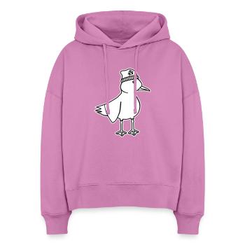 Möwe Anarchie – Freche maritim Hipster Küstenkunst - Stanley/Stella Boxy Frauen Bio Hoodie Nora - Pink - Vorne