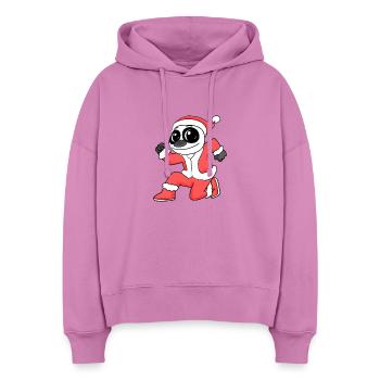 Panda Kuscheltier Weihnachten - Stanley/Stella Boxy Frauen Bio Hoodie Nora - Pink - Vorne