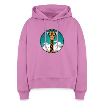 Giraffe - Stanley/Stella Boxy Frauen Bio Hoodie Nora - Pink - Vorne