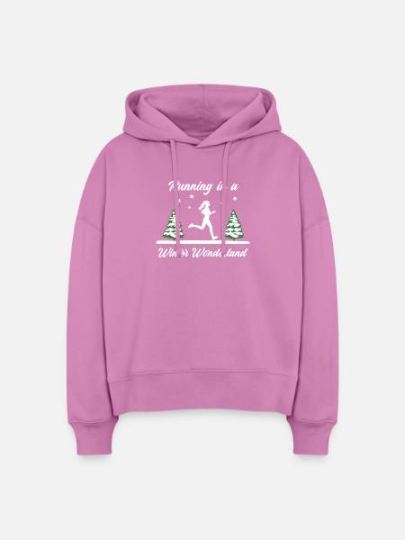Laufen im Winterwunderland (Frau) - Stanley/Stella Boxy Frauen Bio Hoodie Nora - Pink