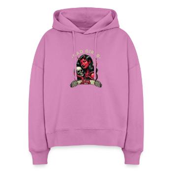 Les mauvaises filles ont meilleur goût que les filles tatouées B - Sweat à capuche bio Nora coupe boxy Stanley/Stella Femme - rose - Devant