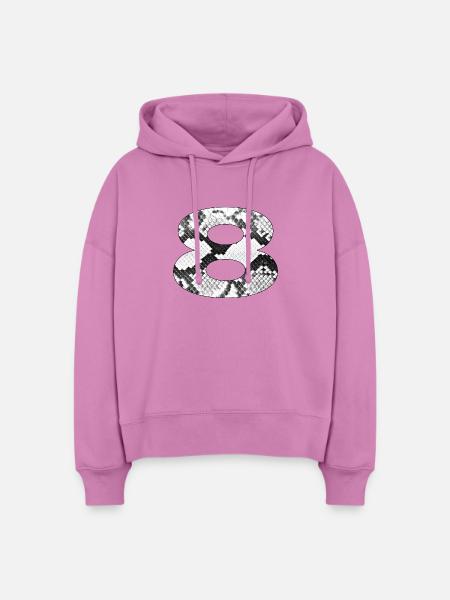 Schlangenmuster Zahl 8 - Stanley/Stella Boxy Frauen Bio Hoodie Nora - Pink
