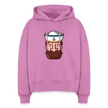 Nautical Cartoon Sailor - Stanley/Stella Boxy Women Organic Hoodie Nora - pink - Front