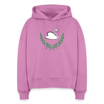 Schwan im grünen Lorbeerkranz - Stanley/Stella Boxy Frauen Bio Hoodie Nora - Pink - Vorne