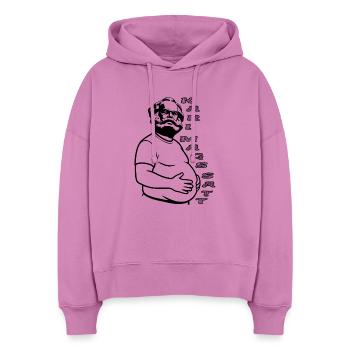 Karl Marx Fun Design karl mags satt - Stanley/Stella Boxy Frauen Bio Hoodie Nora - Pink - Vorne