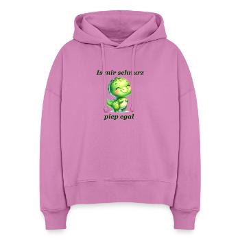 Schnurz piep egal Lustiger Spruch süßer Dino - Stanley/Stella Boxy Frauen Bio Hoodie Nora - Pink - Vorne