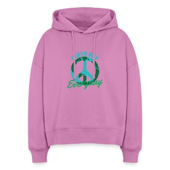 Mode de vie écologique quotidien pour la Journée de la Terre - Sweat à capuche bio Nora coupe boxy Stanley/Stella Femme - rose - Devant