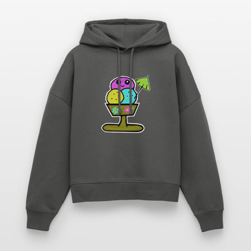 Bunter Eisbecher Eiscreme Eiskreme Eis Stanley/Stella Boxy Frauen Bio Hoodie Nora