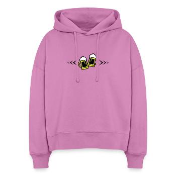 Bier Anstoßen Symbol Bierkrug - Stanley/Stella Boxy Frauen Bio Hoodie Nora - Pink - Vorne