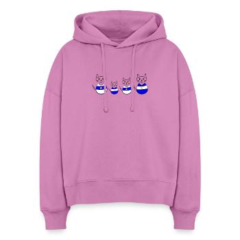 anniversaire. anniversaire décennie. humour. drôle - Sweat à capuche bio Nora coupe boxy Stanley/Stella Femme - rose - Devant