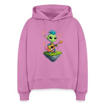 Green Goblin with Guitar - Stanley/Stella Boxy Women Organic Hoodie Nora - pink - Front