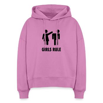 règle de filles - Sweat à capuche bio Nora coupe boxy Stanley/Stella Femme - rose - Devant