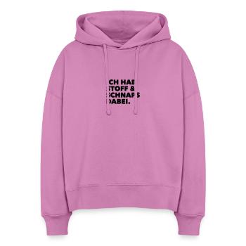 stoff & schnaps - Stanley/Stella Boxy Frauen Bio Hoodie Nora - Pink - Vorne