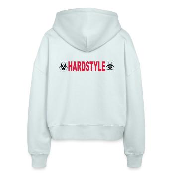 Hardstyle - Stanley/Stella Boxy Frauen Bio Zip Hoodie Ida - Eisblau - Hinten - AI Model Female 172 dark (172cm)