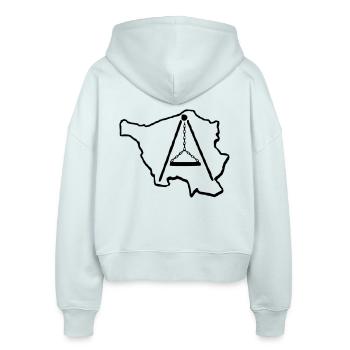Saarland-Schwenker - Stanley/Stella Boxy Frauen Bio Zip Hoodie Ida - Eisblau - Hinten - AI Model Female 172 dark (172cm)