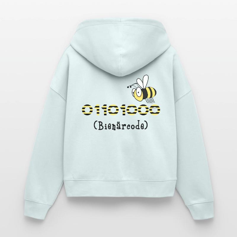 Binary code bee code computer science gift honey Stanley/Stella Boxy Women’s Organic Zip Hoodie Ida