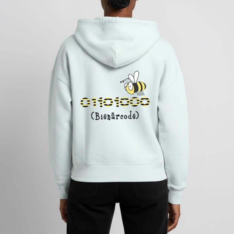 Binary code bee code computer science gift honey Stanley/Stella Boxy Women’s Organic Zip Hoodie Ida